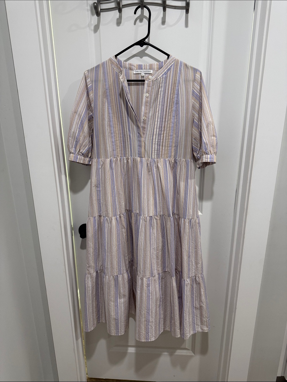 English factory tiered midi dress